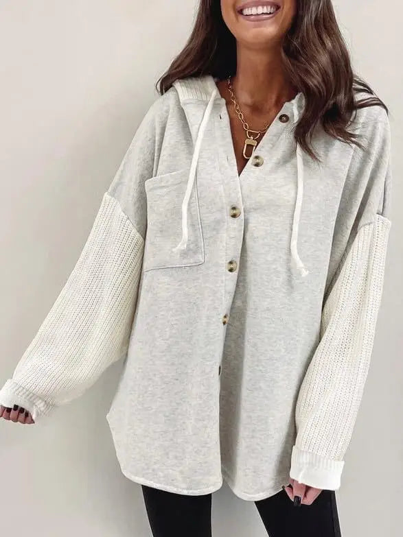 Hoodie Sweatshirt w/ Buttons